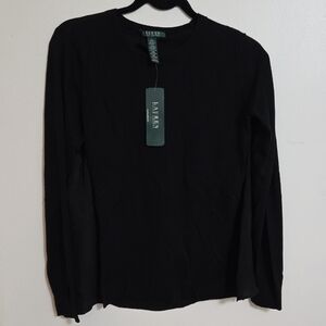 Lauren Ralph Lauren Black Knit Blouse